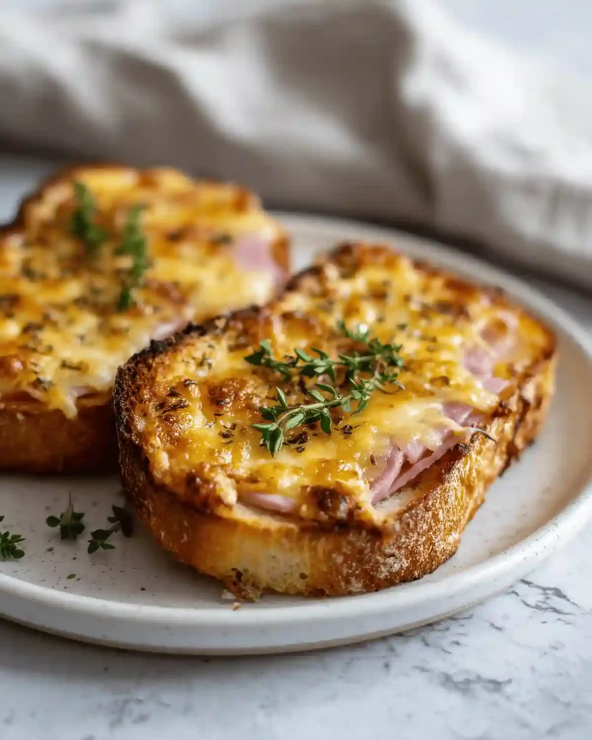 Tartines jambon-fromage au Airfryer Tartines Jambon Fromage Airfryer