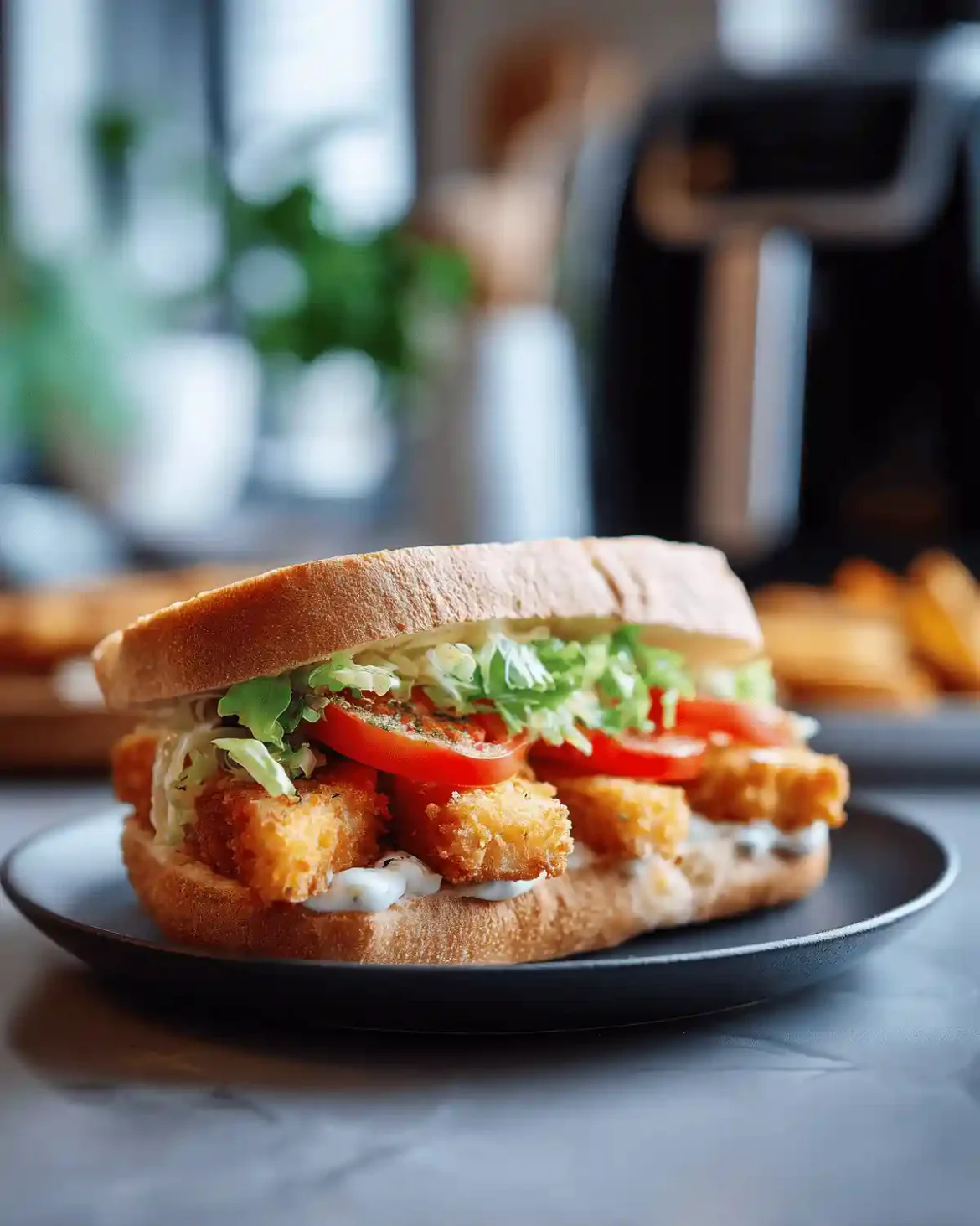 Sandwich aux doigts de poisson au Airfryer Sandwich Doigts Poisson Airfryer