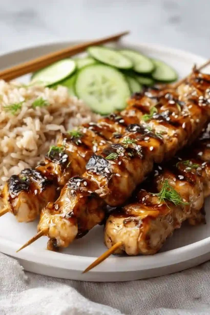 Brochettes Poulet Teriyaki Airfryer