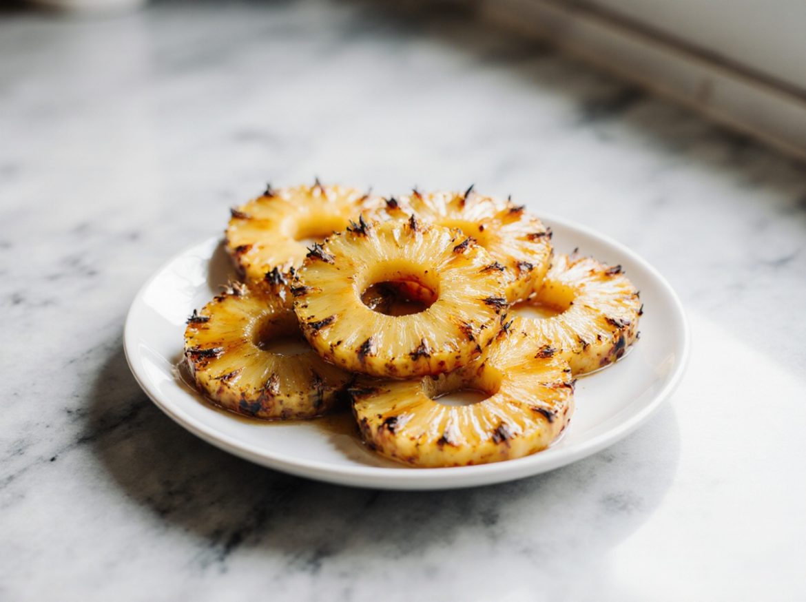 Ananas rôti au Airfryer, sucré et caramélisé