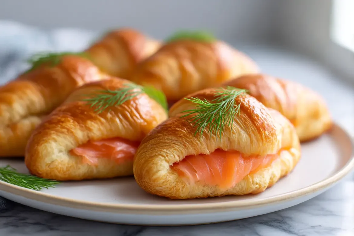 Savoureux croissants au saumon fumé cuits à l’Airfryer, légers et croustillants