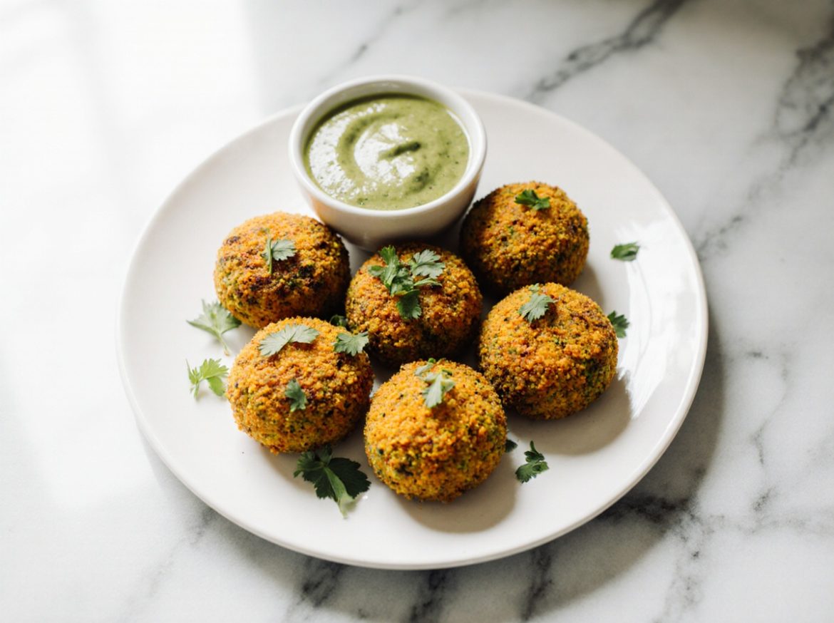 Falafels de patate douce cuits en Airfryer, croustillants et savoureux.