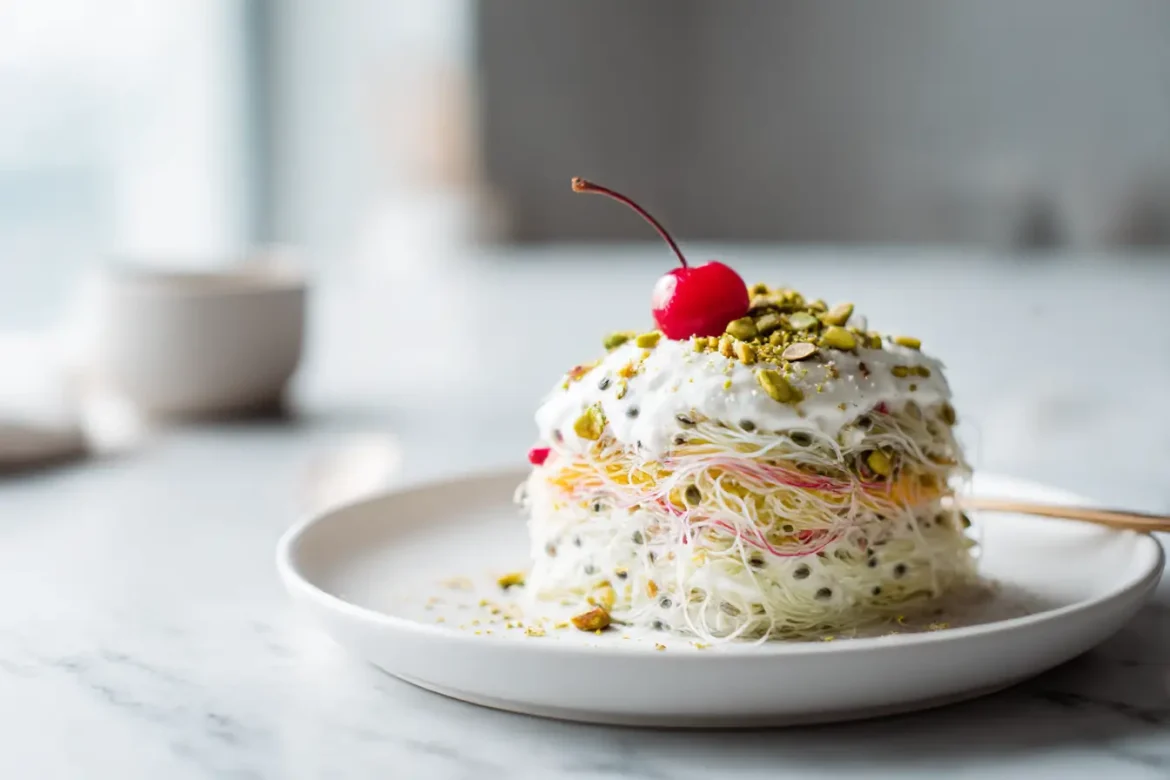Falooda au airfryer Falooda au Airfryer, un dessert délicieux et rafraîchissant.