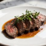 Savoureuse hampe de bœuf cuite en Airfryer, tendre et juteuse.