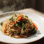 Nouilles sautées aux légumes en Airfryer, colorées et savoureuses