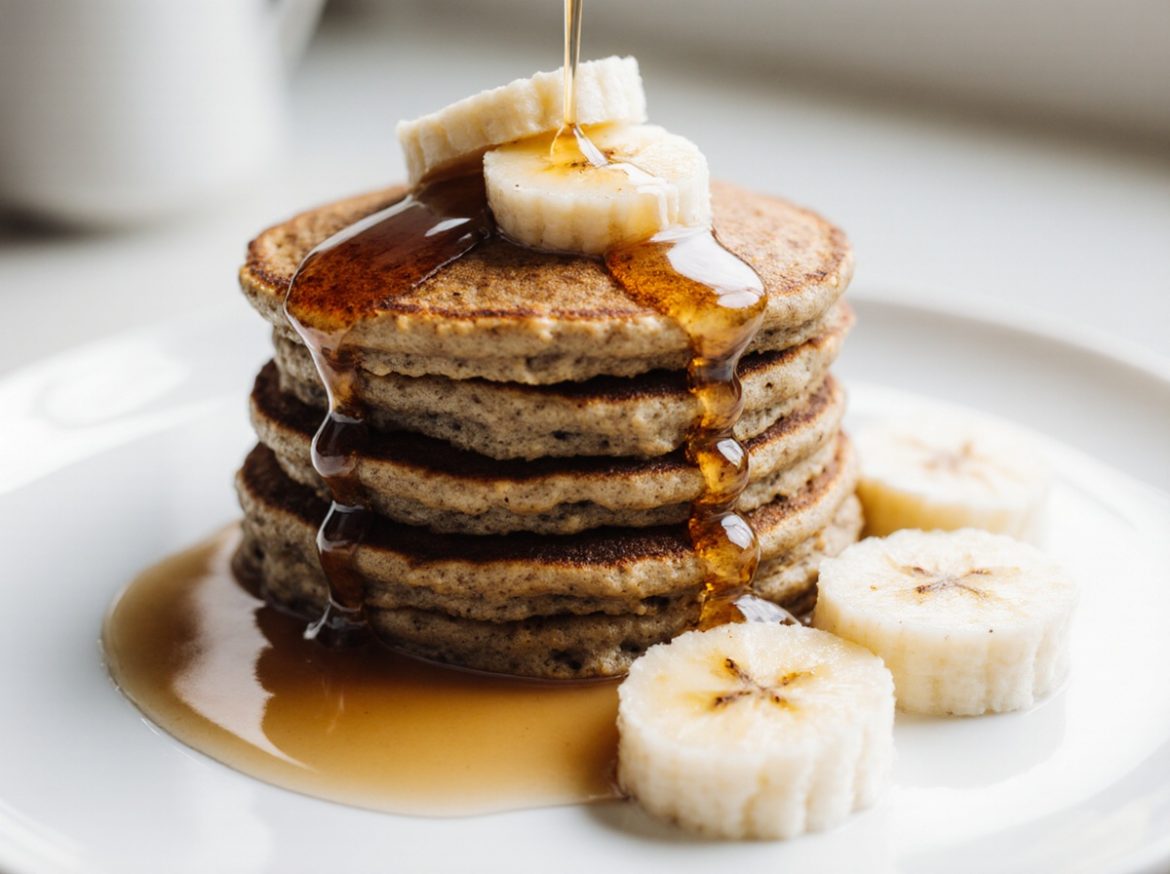 Savoureux pancakes à la banane et flocons d’avoine cuits en Airfryer.