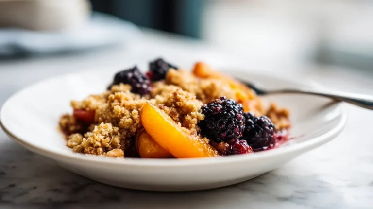 Crumble abricots et mûres au Airfryer, croustillant et savoureux