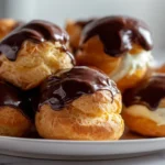 Délicieuses profiteroles au Airfryer, légères et garnies de crème.