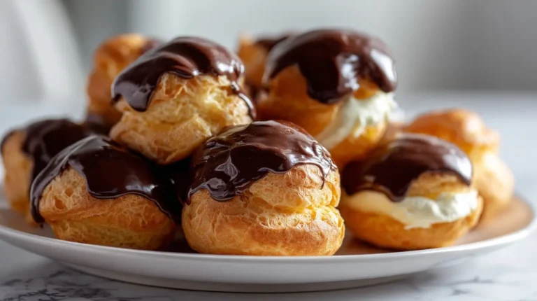 Délicieuses profiteroles au Airfryer, légères et garnies de crème.