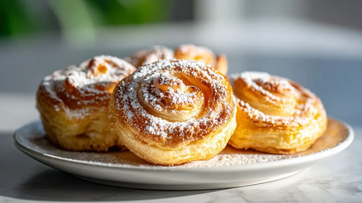 Roulés feuilletés à la pêche en Airfryer, croustillants et savoureux