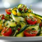 Salade de courgettes marinées au Airfryer, savoureuse et colorée