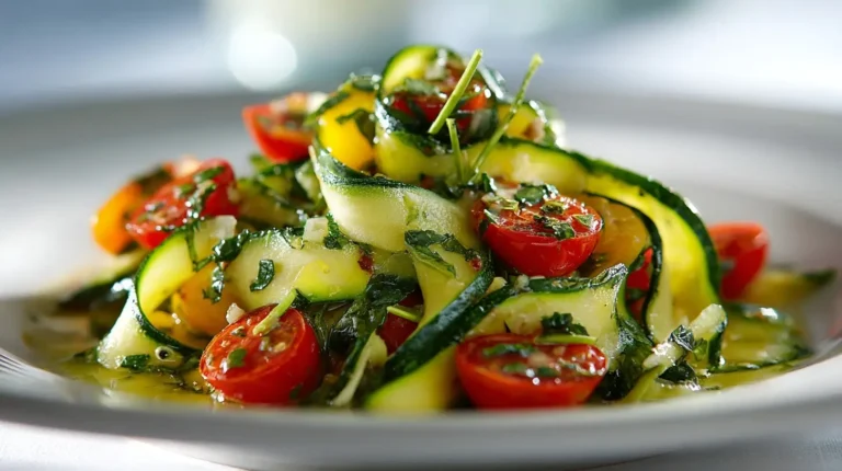 Salade de courgettes marinées au Airfryer, savoureuse et colorée