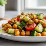 Salade de pois chiches rôtis au Airfryer, colorée et savoureuse