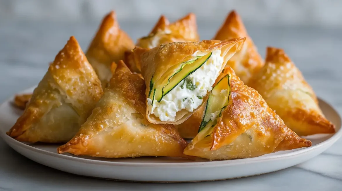 Savoureux samoussas de chèvre et courgette cuits en Airfryer, croustillants et légers