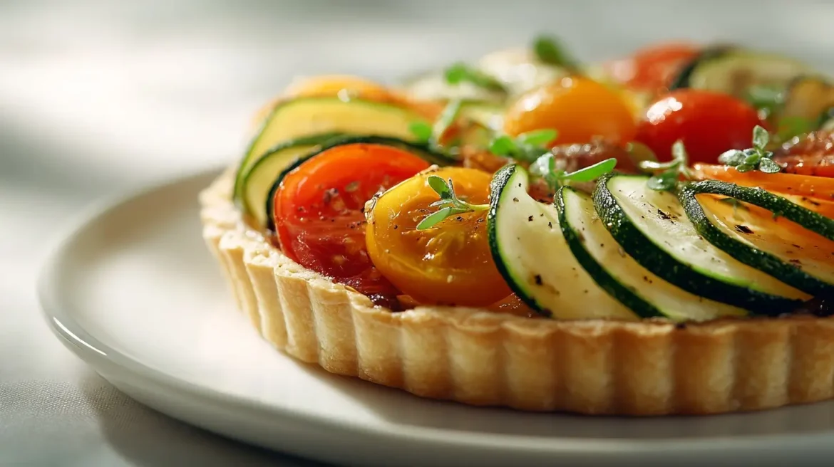 Tarte fine aux légumes en Airfryer, croustillante et colorée