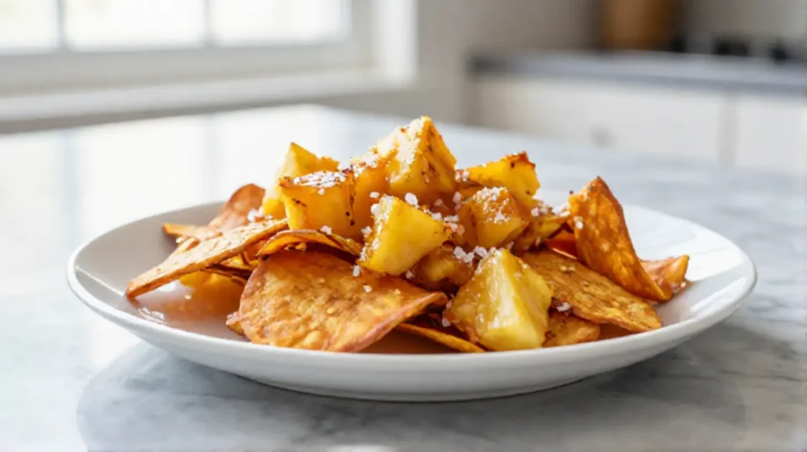 Chips d'ananas croustillantes en Airfryer, sucrées et dorées