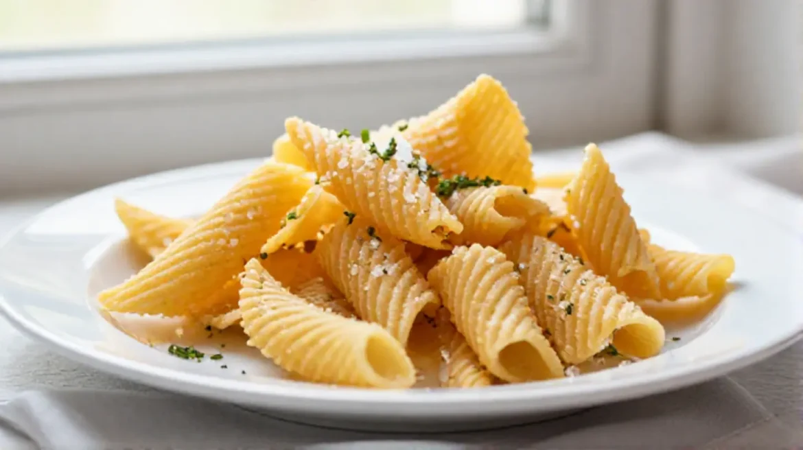 Chips de pâtes croustillantes en Airfryer, parfaites pour l'apéritif.
