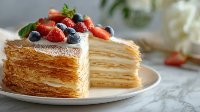 Gâteau de crêpes au Airfryer, délicatement empilé et savoureux