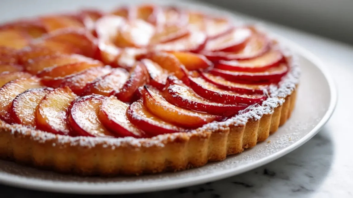 Tarte fine aux nectarines en Airfryer, croustillante et sucrée