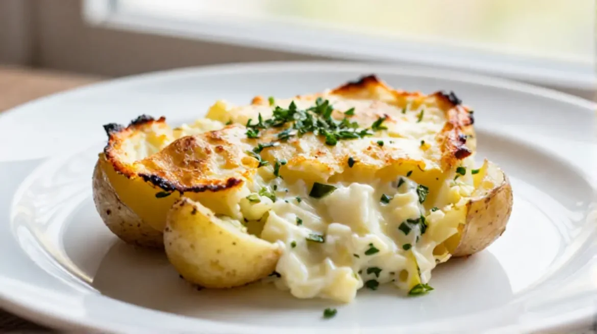Casserole de pommes de terre et poireaux au Airfryer, crémeuse et savoureuse
