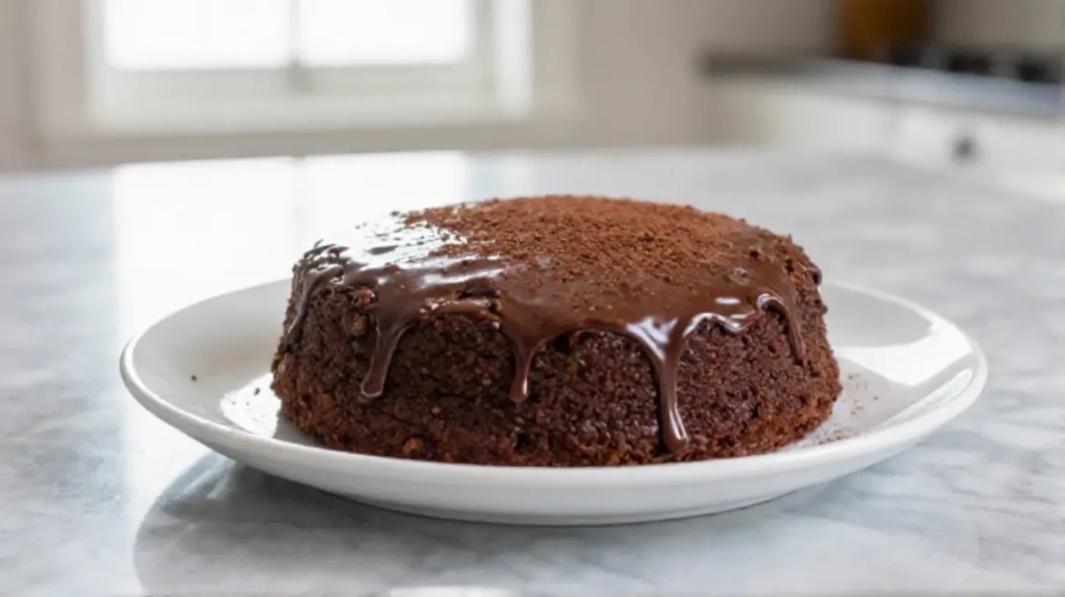 Gâteau fondant au chocolat et à la courgette en Airfryer, un délice moelleux.