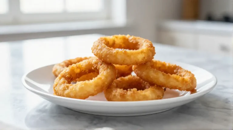 De délicieuses onion rings au airfryer, croustillantes et savoureuses.