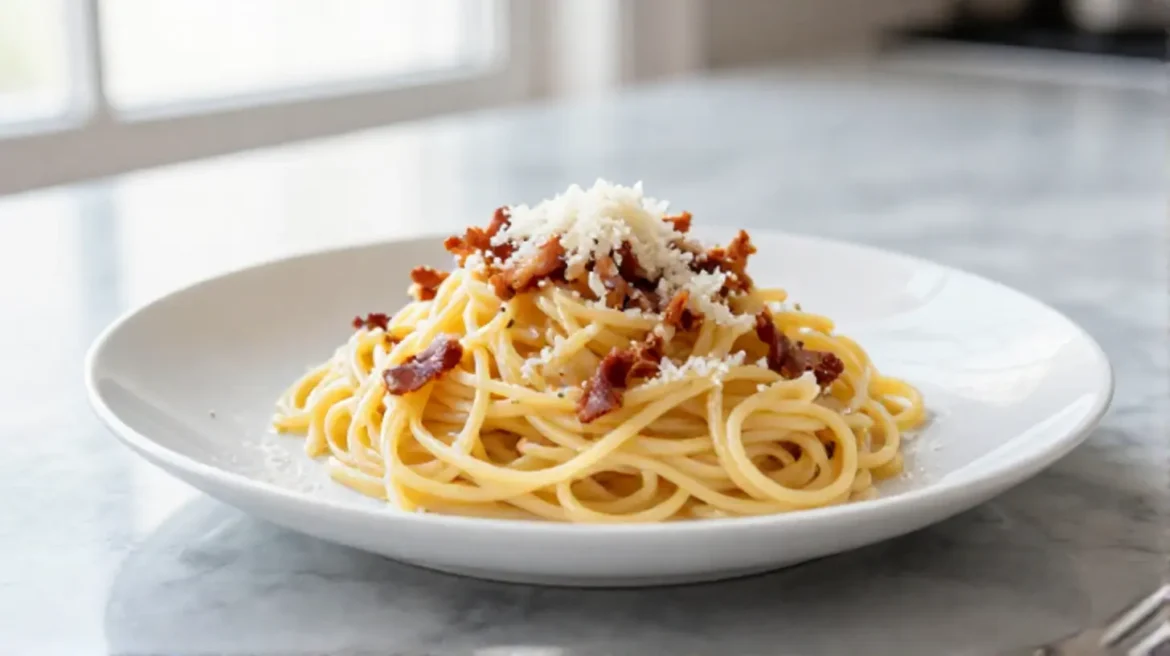 Délicieuses pâtes carbonara au Airfryer, crémeuses et savoureuses