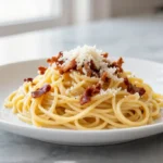 Délicieuses pâtes carbonara au Airfryer, crémeuses et savoureuses
