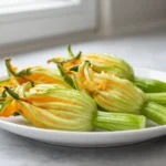 Fleurs de courgette farcies au Airfryer, croustillantes et savoureuses