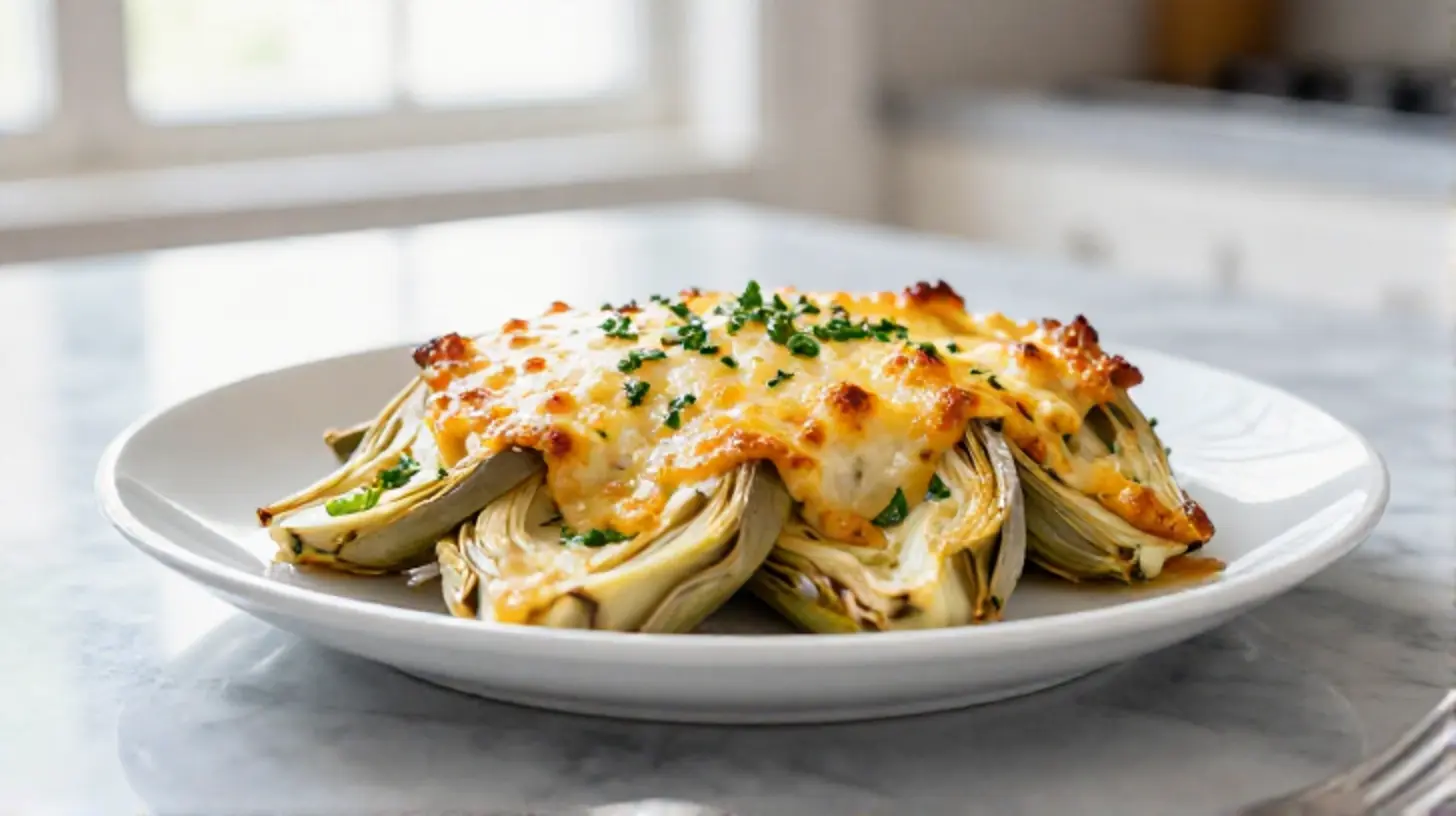 Gratin d’artichauts au Airfryer, crémeux et délicieusement doré