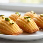 Délicieuses madeleines pistache et citron vert au Airfryer, tendre et moelleuses.