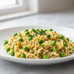 Risotto de quinoa aux petits pois en Airfryer, crémeux et savoureux