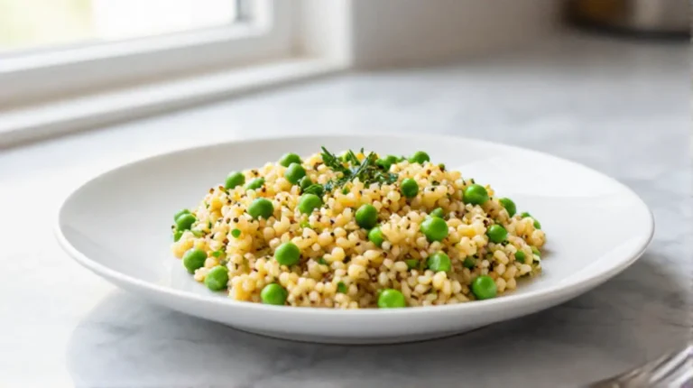 Risotto de quinoa aux petits pois en Airfryer, crémeux et savoureux