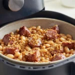 Délicieux cassoulet préparé au Airfryer, savoureux et croustillant.