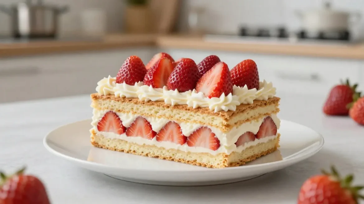 Délicieux fraisier au Airfryer, une douceur fruitée parfaite pour toute occasion.