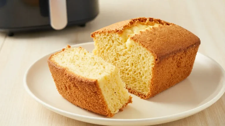Délicieux quatre quarts préparé au Airfryer, moelleux et doré à souhait.