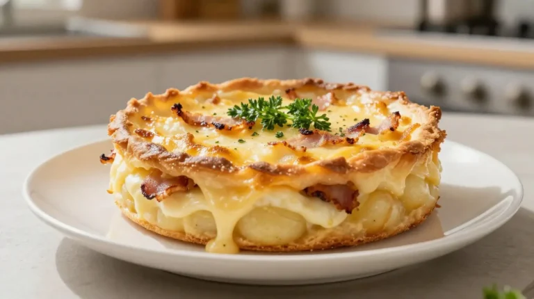 Délicieuse tartiflette préparée dans un Airfryer pour une cuisson parfaite.