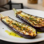 Aubergines grillées au Airfryer, croustillantes et savoureuses, parfaites pour un repas léger.
