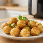Délicieuses boulettes de pois chiches cuites au Airfryer, croustillantes et savoureuses.