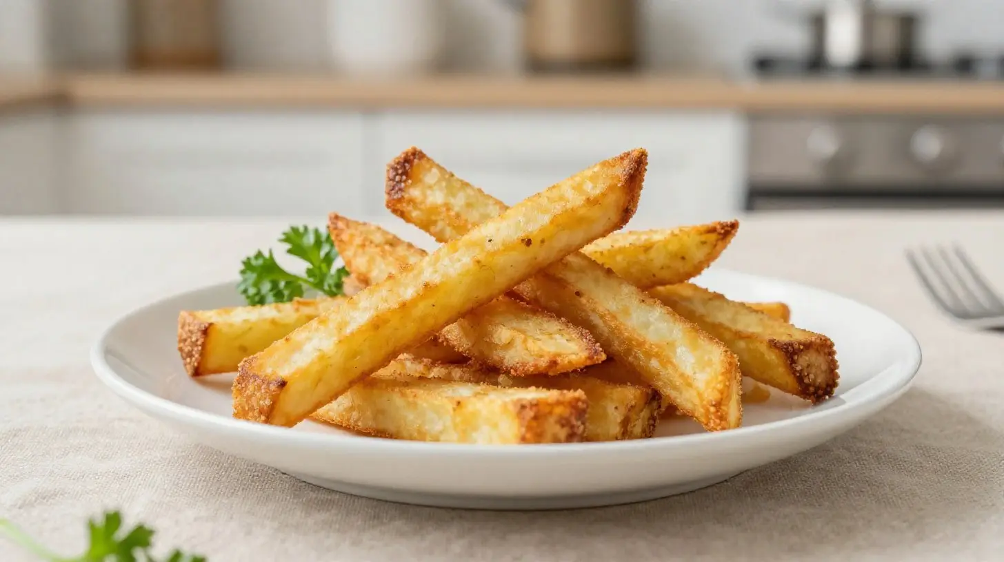 Délicieuses frites de céleri-rave cuites à la perfection dans un Airfryer.