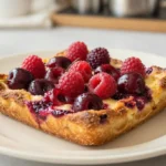 Délicieux clafoutis aux fruits rouges préparé facilement dans un Airfryer.