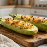 Délicieuses courgettes farcies au Airfryer, prêtes en un rien de temps.