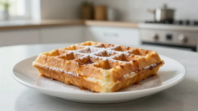 Délicieuses gaufres liégeoises cuites à l'Airfryer, croustillantes à l'extérieur et moelleuses à l'intérieur.