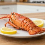 Délicieux homard préparé au Airfryer, offrant une texture tendre et savoureuse.
