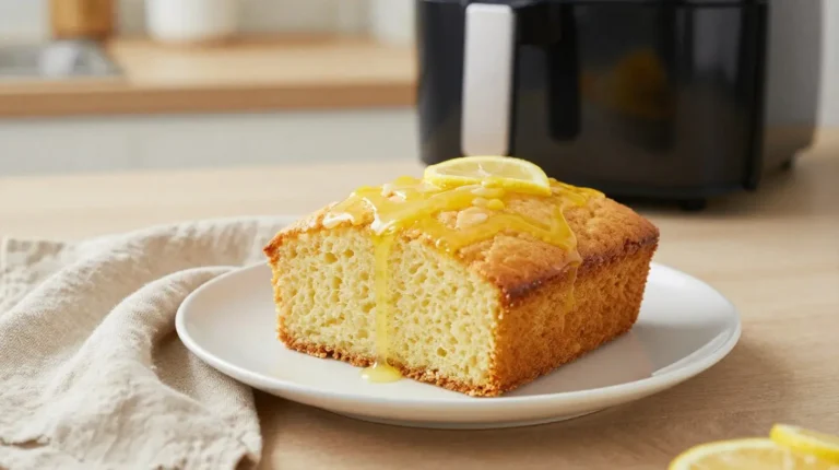 Moelleux au citron au Airfryer Délicieux moelleux au citron préparé dans un Airfryer, moelleux et parfait pour le dessert.