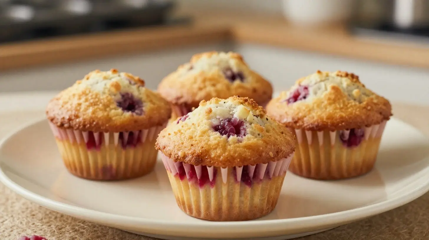 Savoureux muffins aux framboises cuits à la perfection dans l'Airfryer.