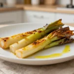 Délicieux poireaux fondants cuits au Airfryer, prêts à être dégustés.