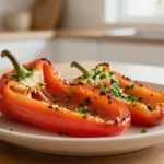 Délicieux poivrons rôtis au Airfryer, ajoutant une touche savoureuse à vos plats.