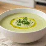 Délicieuse soupe de courgettes cuite au Airfryer, pleine de saveurs et de bienfaits.