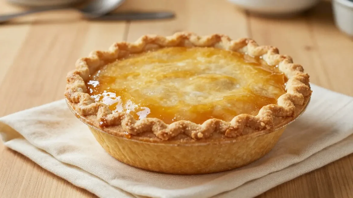 Tarte au sucre au airfryer Délicate tarte au sucre cuite à l'airfryer avec une croûte dorée et un remplissage crémeux.
